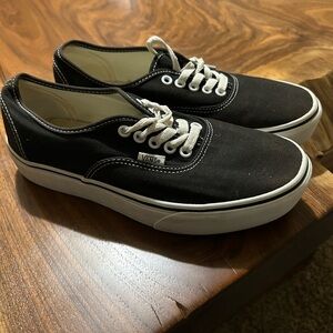 Vans Black Canvas Low-Top Sneakers with White Details